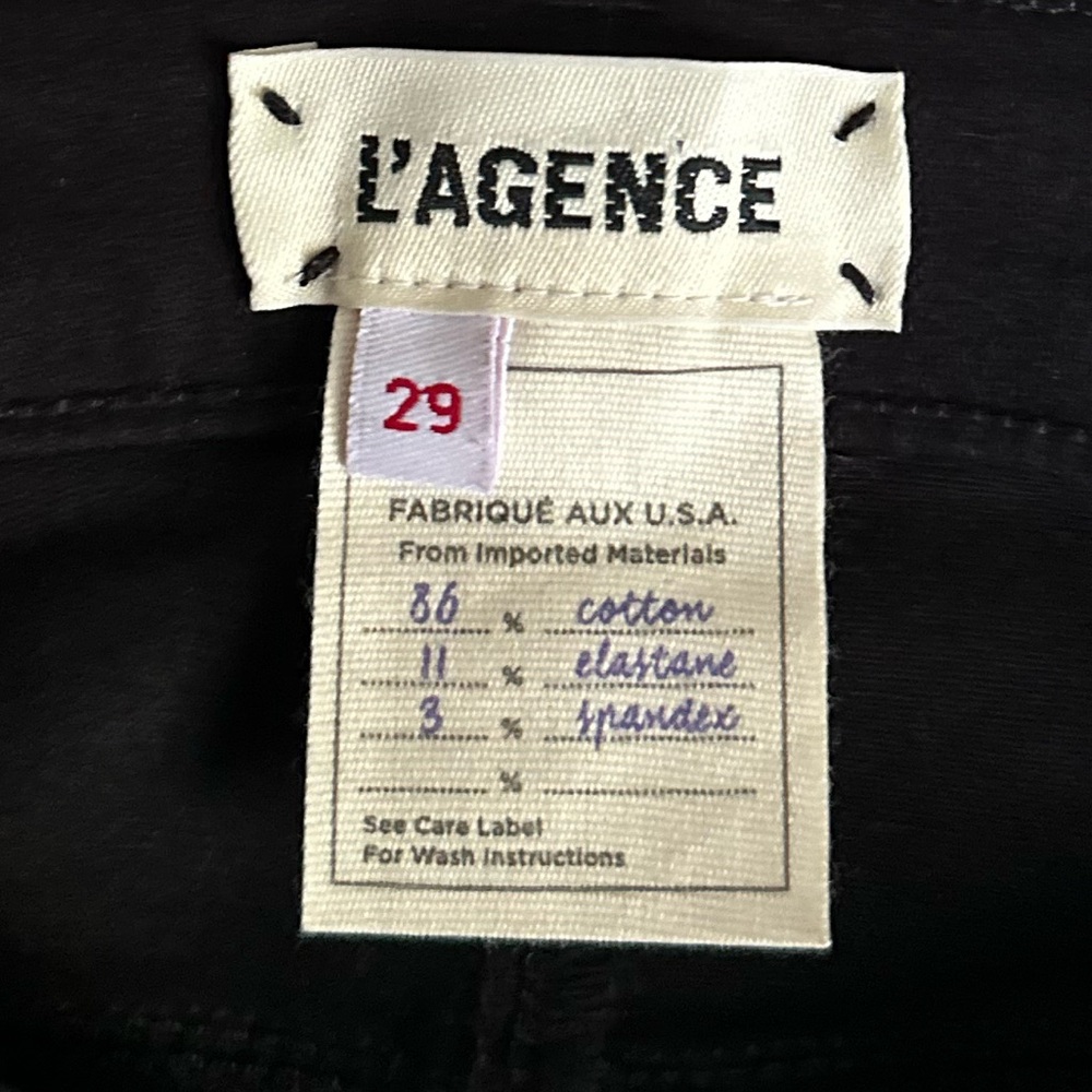 L’Agence Jyothi High Rise Split Black Coated Slit Jeans Size 29 - Picture 4 of 7